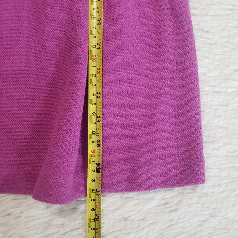 Boden Sz 10 R Purple Midi Dress Long Sleeve Scoop Neck Thick Fabric Box Pleated - Picture 10 of 10